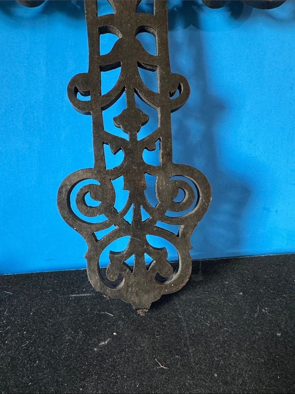 Ornate wood Wall Cross in Black - Decorative Home Wall Decor